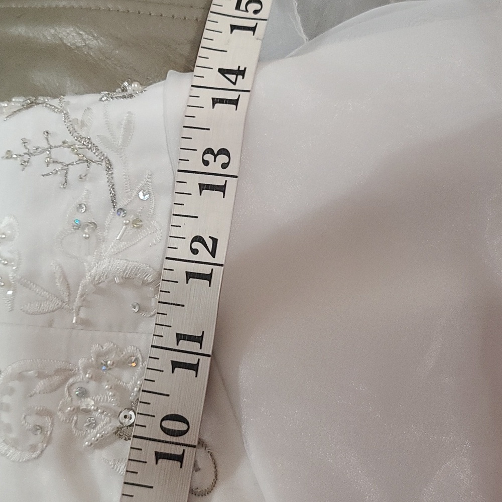 Marys Import Bridal Wedding Dress Sleeveless‎ White Beaded Embroidered Gloves 10 - Picture 11 of 16